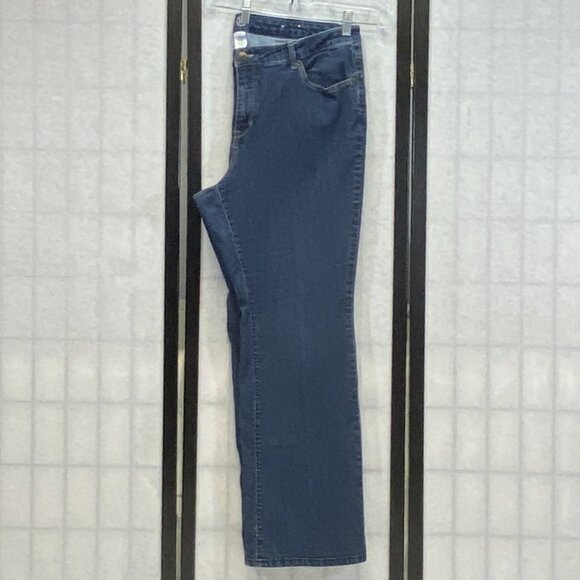 Westport 62 Signature Slimming High Rise 18W Stretch Boot Cut Denim Jeans Dark - Picture 3 of 11